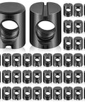 50 Pack M6 Barrel Nuts Cross Dowels Slotted Nuts Replacement Hardware Kit for Bunk Beds Cribs Baby Furniture Chairs and Headboards Black