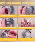 MXT11 Compatible Shower Volume And Temperature Handle Replacement instructions for Mixet tub and shower faucets clear acrylic knob