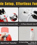 Auto Stop Fuel Transfer Pump With 3.8 GPM Cordless Pump Powered By Battery Or USB Gas Can Portable Electric Refuel Kit with hose