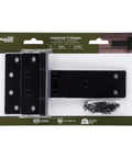 6 Inch Industrial T Gate Hinges Set of Two With 48 Lbs Per Hinge Capacity WeatherGuard Black Finish for Outdoor Fence Gate Hardware