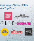 Aquasana’s Shower Filter featured in top magazines including Women's Health, Good Housekeeping, and Cosmopolitan.