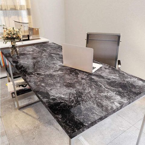 Black Brown Marble Peel And Stick Contact Paper For Kitchen Counters And Furniture Self Adhesive Vinyl Wrap Waterproof 24x200 Inch Roll on desk