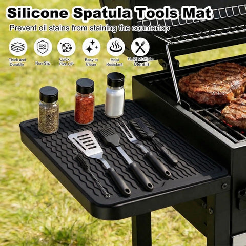 Versatile Silicone Grill Mat For Side Shelves And Counters Fits Blackstone Weber Traeger Pit Boss Flat Top Grills And Smokers