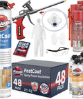 Hardcore Closed Cell Expanding Foam Bundle With 48 Packs Of Class A Fire Rated Spray Foam Insulation includes trigger gun and cleaner.