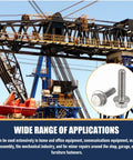 Top Pick 50 Pcs Of 1/4-20 X 1-1/4 Inch Stainless Steel Flanged Hex Bolts, Premium Grade 304 Heavy Duty Screws With Wide Washers For Marine Rigs And Industrial Builds That Rock Hard Silvery Finish on construction equipment.