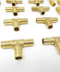 Half Inch Brass PEX Fittings Kit With 10 Elbows 10 Tees And 10 Couplers Straights For Domestic Water And Radiant Heating DIY Friendly