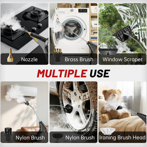 Heavy Duty Handheld Steam Cleaner Straight Up Game Changer For House And Garage With Six Adjustable Speeds Quick heat up for versatile use.