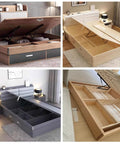 Heavy Duty Hydraulic Bed Lift Mechanism Featuring 48 Pound Gas Springs For Smooth Storage Bed Raising No Sweat Setup Murphy Frame Hardware Kit For Homes in multiple storage bed designs.