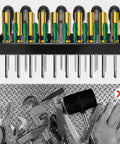 Wall Mounted Screwdriver Holder Rack For Garage, Workshop, Shed, And Home, Vertical Tool Organizer holding 12 screwdrivers