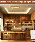 Plug And Play 24V Dimmable LED Driver Transformer For Smooth Dimming And Flicker Free Performance Compatible With Lutron Leviton Switches Ideal For 24V LED Strips Modules And Bulbs Triac ELV MLV Ready for kitchen ceiling, cabinet, and strip lighting