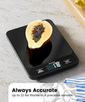 Ultra Thin Food Scale With 22 Pound Capacity And One Gram Precision For Baking And Cooking Six Measurement Units Clear LCD Display