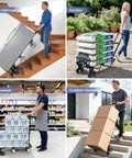 3 In 1 Convertible Stair Climbing Dolly For Home And Warehouse Use Heavy Duty Dolly Cart With 660 Lbs Capacity on stairs and garden.