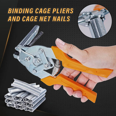 Hog Ring Pliers Kit Type M With 3000 M Clips For Fencing And Animal Cages Easy One Hand Operation Quick Nail And Clip Tool