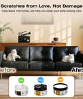 Black leather sofa before and after using All In One Leather Repair Kit With Recoloring Balm Filler And Conditioning Cleaner.