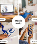 Maker 4 Smart Cutting Machine Engagement Plus Bundle With EasyPress 3 in use for crafting letters at home