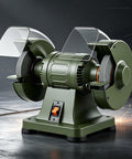 Mufaknp Low Speed Bench Grinder Electric Power Honing Machine For Metal Polishing Sharpening with cast iron body and clear shields.