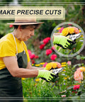 Gardener using 30 Piece Garden Shears Set Heavy Duty Pruning Scissors For Yard Work Plants Hedge Tree Cutting Secateurs Beige Hand Pruners Clipper Kit For Flower Beds And Garden Cleanup.