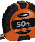 Heavy Duty Steel Tape Measure With Closed Abs Case, Built To Last 50 Foot Speed Rewind, Nylon Coated Three Eighth Inch Blade