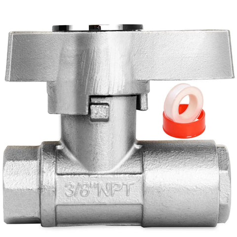 Swess DN10 Ball Valve Pressure Washer, 3/8" Stainless Steel Quick Connect Shut Off Valve with visible 3/8" NPT marking and seal