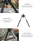 Rifle Bipod Gun Rest For Hunting And Target Shooting, MLOK Compatible, Ultralight Mil Spec Aluminum With Durable Polymer Feet