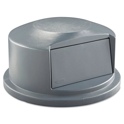 Heavy Duty BRUTE Dome Swing Top Trash Lid For 44 Gallon Waste Cans Plastic Gray Odor Blocking Insect Guard With Secure Snap Lock Fit
