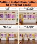 White Modular Closet System, Set Of 4 With 12 Drawers And 8 Rods, displaying multiple layout options and configurations.