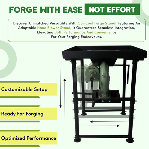 Beginner Friendly Coal Forge Stand With Fire Pot And Hand Blower Blacksmith Forge Starter Kit showcasing setup features