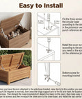 Heavy Duty Soft Close Lid Support Hinges Two Pack 200N Gas Struts For Toy Boxes And Tool Chests Installation Guide with steps.