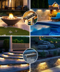 Dope LED Retaining Wall Lighting Kit With 12V Low Voltage Transformer 65Ft Wire illuminating patios and steps at night