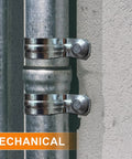 One Quarter Inch By One Inch Hammer Drive Anchors With Nails Masonry Fasteners securing pipe to concrete wall