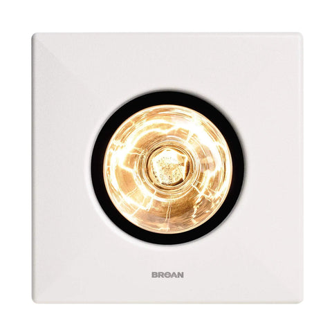 Infrared Ceiling Heater With Fan For Bathroom, Single Bulb, White Finish, Instant Warmth Without Cranking The Thermostat, Energy Efficient 250W R40 BR40 Bulb Not Included, Quiet Ventilation And Quick Heat