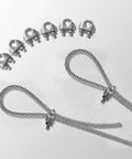 Heavy Duty Sun Shade Sail Hardware Kit With 111 Feet Galvanized Wire Rope And Eight Clamps for cable railing deck installation