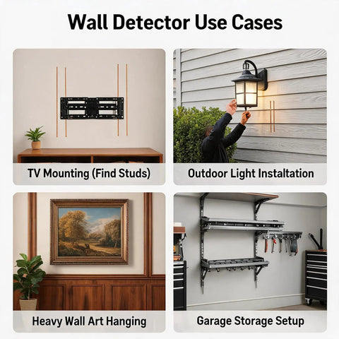 Highly Accurate Stud Finder Wall Scanner With Straight Up Precision For Locating Wood And Metal Studs Behind Drywall Features Bright Led Indicators And No Fuss Setup Perfect For Quick Diy Projects Without Messing Things Up