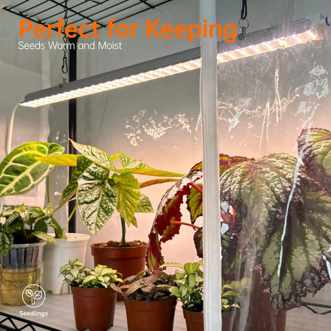 Indoor Greenhouse With Grow Lights And 6 Tier Plant Shelf On Wheels 150W Full Spectrum Grow Lights With 3 Color Modes for plants.