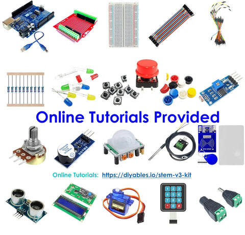 STEM Starter Kit For Arduino Enthusiasts With V3 Board Expansion Board Sensors Display Modules Breadboard And Jumper Wires