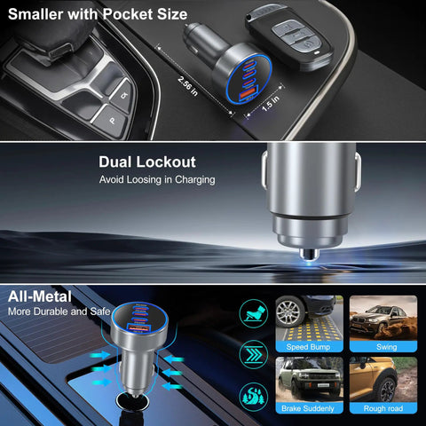 98W Usb C Car Charger Straight Up Crushes Fast Charging Needs With Four Ports for all gadgets in compact, all-metal design.