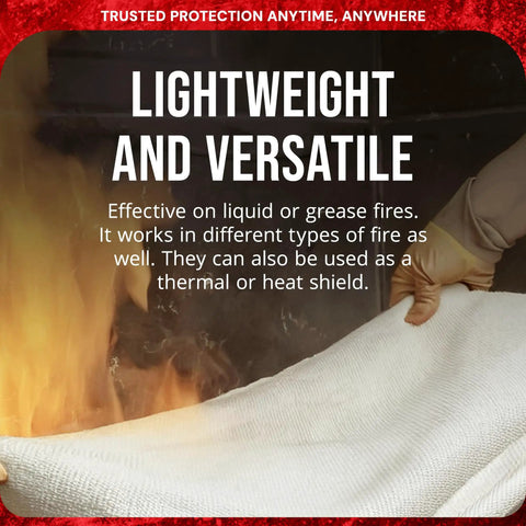 Emergency Fire Blanket 2-Pack For Home And Outdoor Safety No Mess Quick Deploy Grab-And-Go Fire Suppression For Small Fires