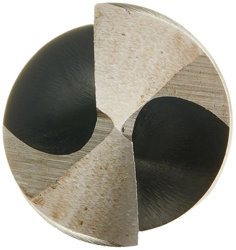 Close-up of 5/8-Inch Black Oxide Drill Bit Set With 118-Degree Point For Wood Metal And Plastic 3 Pack showing tip design