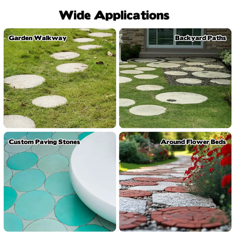 Round Stepping Stone Molds Set Of Six In Two Sizes Ten Inch And Eleven Point Two Inch Inner Diameters Reusable Concrete Molds