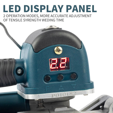 LED display panel of Heavy Duty Automatic Electric Strapping Machine With Twin Four Thousand Mah Lithium Batteries And Lcd Display.