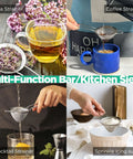3.3 Inch Fine Mesh Strainer 304 Stainless Steel Cocktail Sieve used for tea, coffee, and flour in kitchen and bar settings