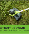 40V Cordless Walkway Warrior Yard Tool Combo Kit With 2.0Ah Battery And Charger Trimmer With 12 Inch Auto Feed Line in use