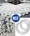 NSF-certified TSnsfCerti water-line with push-to-connect fittings; includes 11 connectors and 30 ft of 1/4 in tubing.