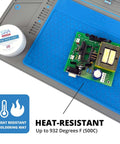 Removable Heat Resistant Silicone Soldering Mat With Magnetic Parts Tray, Hardware Grid And Electronic Project Organizers