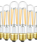 Vintage Edison Style LED Bulbs 6W Equivalent 60W Warm White 2700K 600lm Dimmable E26 Tubular T10 Filament Antique Look Decor Pack Of 6 Ideal For Home Decor With Retro Vibes And Soft Dimmable Lighting That Makes Colors Pop