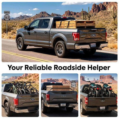 Tough Auto Retractable Ratchet Cargo Straps For Ford F150 Truck Bed Haulin Setup Boss Tie Downs with 1500 Pound Grip on truck