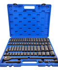 Seventy Piece Half Inch Drive Impact Socket Set With CR V Steel Includes SAE And Metric Standard And Deep Sockets Seventy Two Tooth