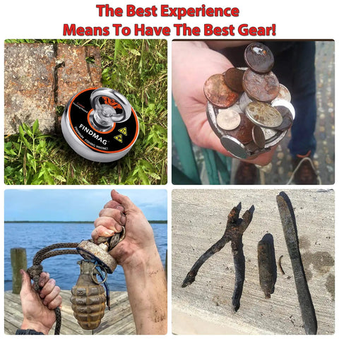 Magnet Fishing Kit With Case 1500 Lbs Pulling Power Super Strong Magnets For Treasure Hunting In Rivers Ponds And Wells Heavy Duty Magnet Tool Pickup Set Great For Lifting And Collecting Lost Metal Finds