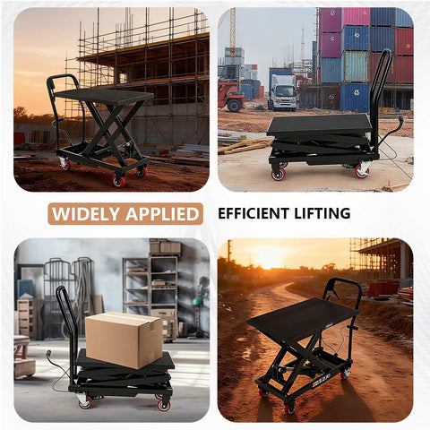 Heavy Duty Hydraulic Lift Table Cart With Manual Scissor Design And Smooth As Butter Pump Equipped With Locking Casters Non Skid Deck Built Tough For Zero Hassle Shop Material Handling