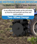 32 Inch Heavy Duty Disc Plow Harrow Two Pack For ATV UTV attached to tractor with two-wheel design on hard soil field